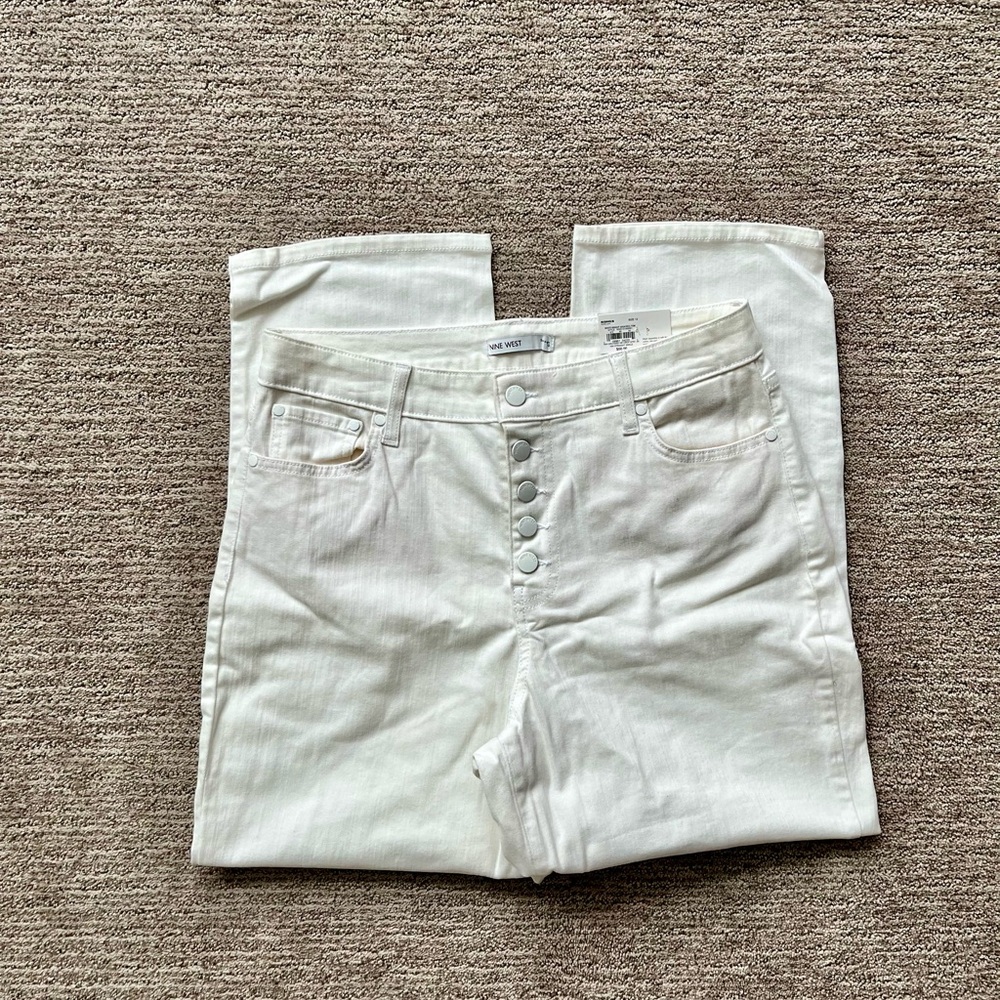 Nine West white crop jeans